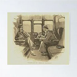Sherlock Holmes and Dr. John Watson Vintage Illustration Poster