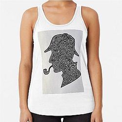 Sherlock Holmes Shilhouette Racerback Tank Top