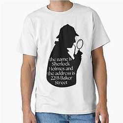 Sherlock Holmes 221B Baker Street Design T-Shirt