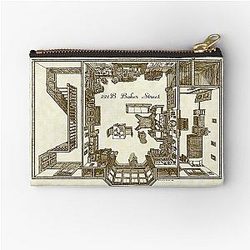 Sherlock Holmes 221B Baker Street Zipper Pouch