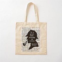 Sherlock Holmes quote art cotton tote bag