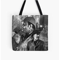 Sherlock Holmes Basil Rathbone All Over Print Tote Bag