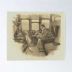 Sherlock Holmes and Dr. John Watson Vintage Illustration Poster