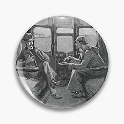 Sherlock Holmes and Dr Watson sat on a train