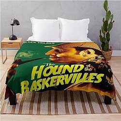 SHERLOCK HOLMES Vintage Hound of the Baskervilles Print Throw Blanket