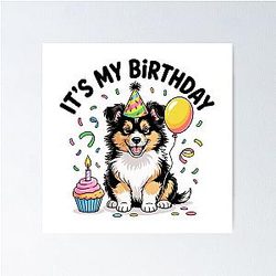 Shetland Sheepdog Birthday Poster