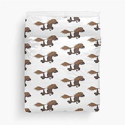 Cute Shetland pony cartoon illustration Duvet Cover