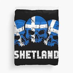 Shetland Flag Skull Duvet Cover