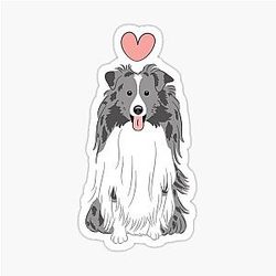 LOVE Blue Sheltie Dog Shetland Sheepdog Sticker