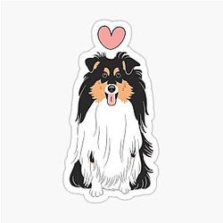 Tri Color Sheltie Dog Sticker