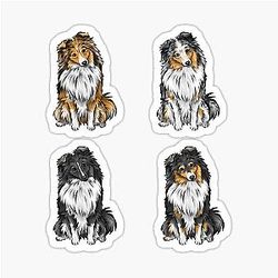Shetland Sheepdog - Sheltie Collection - Sable - Blue Merle - Tri Color - Black Sticker