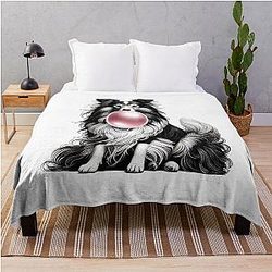 Funny Shetland Sheepdog Dog Mom Dad Throw Blanket