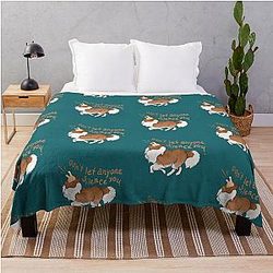 Barking Sheltie (Shetland Sheepdog) Throw Blanket