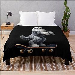Shetland Sheepdog Riding a Skateboard Fans Throw Blanket