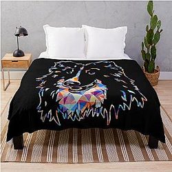 Cool and Shetland Sheepdog Geometric Throw Blanket