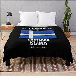 I Love the Shetland Islands Throw Blanket