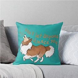 Barking Sheltie (Shetland Sheepdog) Throw Pillow