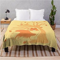 Shetland Sheepdog Autumn Throw Blanket