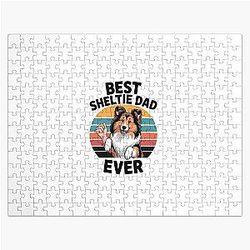 Best Sheltie Dad Ever Sheepdog Shetland Sheepdogs Jigsaw Puzzle