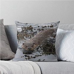 Shetland Otter Throw Pillow
