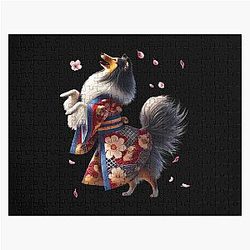 Shetland Sheepdog Japanese Art Kimono Harajuku Dog Lover Puzzle