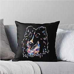 Cool And Shetland Sheepdog Geometric Throw Pillow