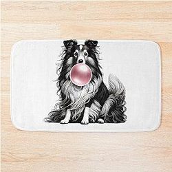 Funny Shetland Sheepdog Vintage Dog Mom Bath Mat