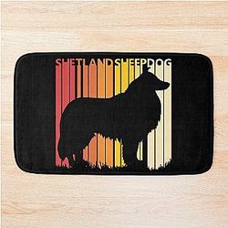 Shetland Sheepdog Breed Silhouette Bath Mat