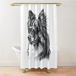Cool Shetland Sheepdog Wearing Sunglasses Shower Curtain