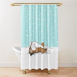 Sheltie Winter Holiday Shetland Sheepdog Enjoys the Snow Shower Curtain