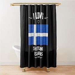 I Love the Shetland Islands Shower Curtain