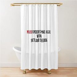 Funny Shetland Sheepdog girl Shower Curtain -> Funny Shetland Sheepdog Shower Curtain