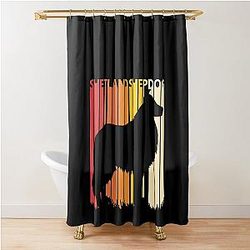 Shetland Sheepdog Breed Silhouette Shower Curtain