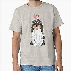 LOVE Tri Color Sheltie Dog Shetland Sheepdog Classic T Shirt
