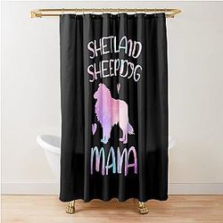 Shetland Sheepdog Dog Mama Mother Watercolor Shower Curtain