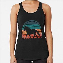 Shetland Pony Vintage Sunset Racerback Tank