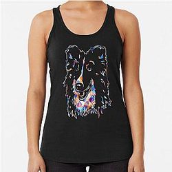 Cool And Awesome Shetland Sheepdog Racerback Tank Top