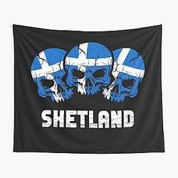 Shetland Flag Skulls Tapestry