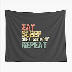 Shetland Pony Eat Sleep Gift Repeat Idea Tapestry