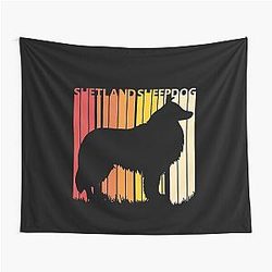 Shetland Sheepdog Breed Silhouette Tapestry
