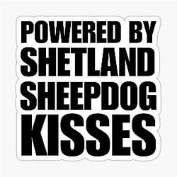 Powered By Shetland Sheepdog Sticker