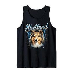 Shetland Vintage 90s Dog Lover Shetland Men Women Tank Top