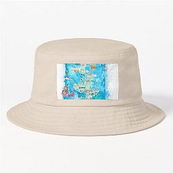 Shetland Islands Illustrated Travel Map with Tourist Highlights Bucket Hat