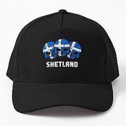 Shetland Flag Skulls Text Baseball Cap