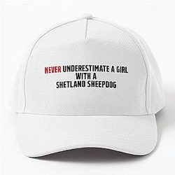 Funny Shetland Sheepdog girl Baseball Cap 
becomes:

Funny Shetland Sheepdog girl Baseball