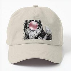Funny Shetland Sheepdog Bubble Gum Vintage Dog Mom Dad Hat