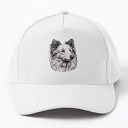 Black Shetland Sheepdog Drawing Portrait Baseball Cap