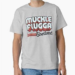 Muckle Flugga Shetland Retro Stripes Classic T-Shirt