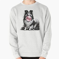 Funny Shetland Sheepdog Bubble Gum Vintage Dog Mom Dad Sweater