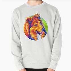 Colorful Shetland Sheepdog Pullover Sweatshirt
